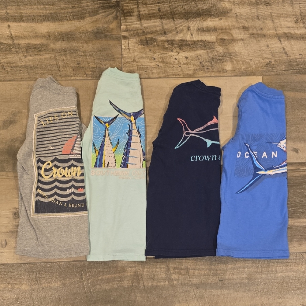 Boys T-Shirts Set of Four (Crown & Ivy/Ocean & Coast)